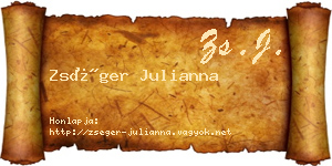 Zséger Julianna névjegykártya
